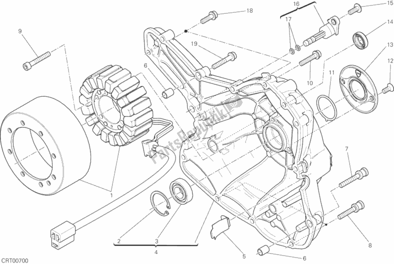 All parts for the Generator Cover of the Ducati Scrambler Urban Enduro Thailand USA 803 2017